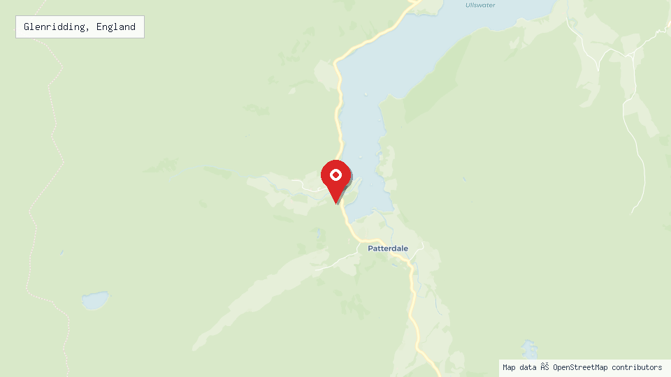 Street map of Glenridding, England with location pin
