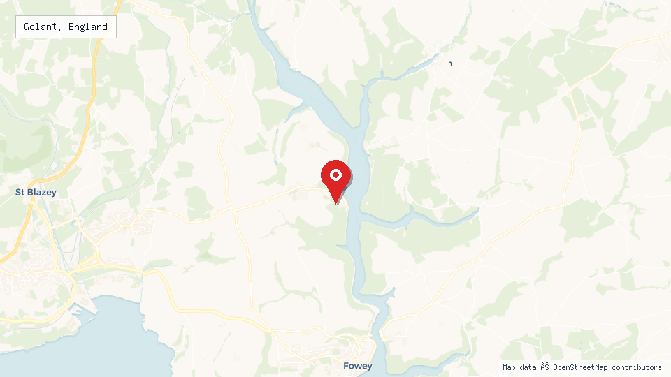 Street map of Golant, England with location pin