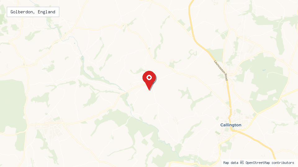 Street map of Golberdon, England with location pin