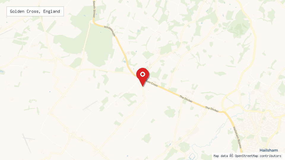 Street map of Golden Cross, England with location pin