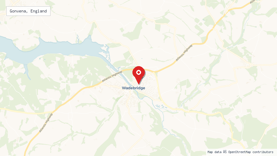 Street map of Gonvena, England with location pin