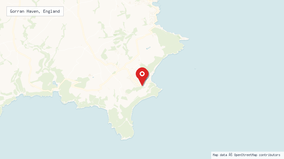 Street map of Gorran Haven, England with location pin