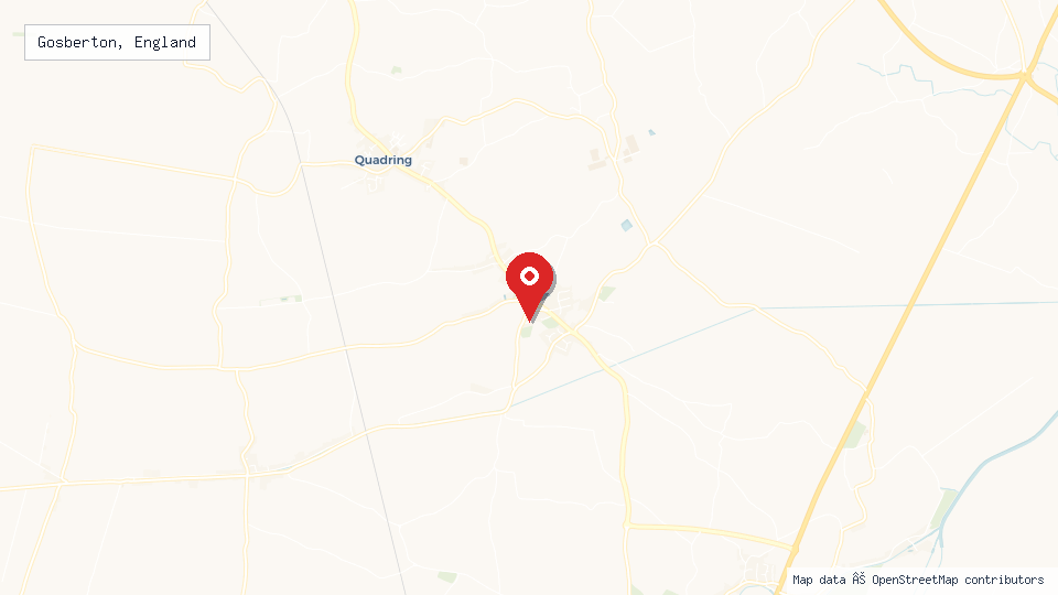 Street map of Gosberton, England with location pin