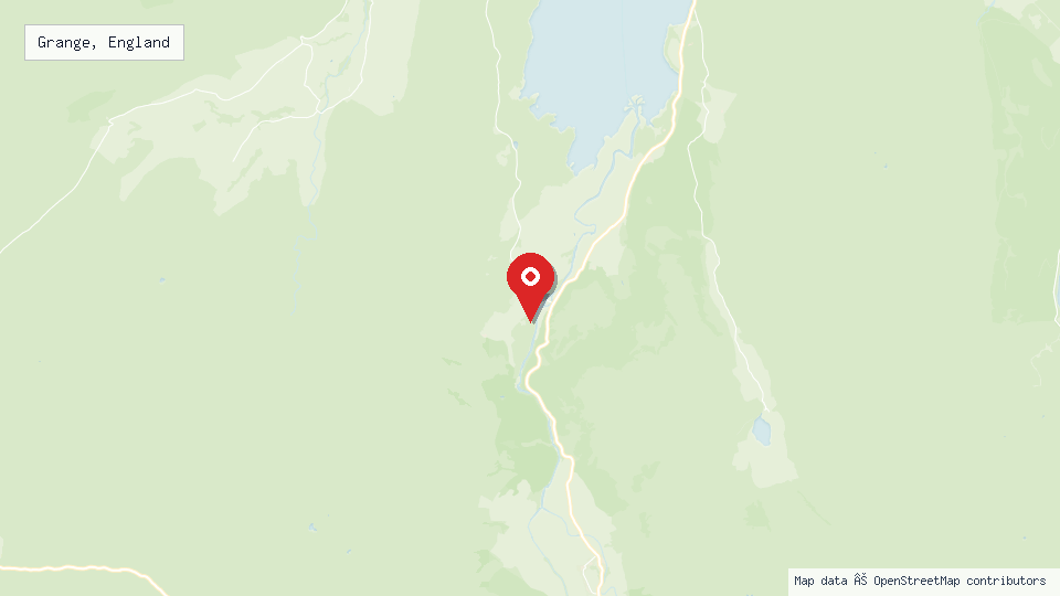 Street map of Grange, England with location pin