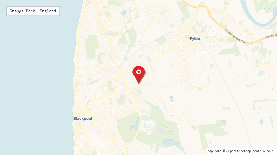 Street map of Grange Park, England with location pin