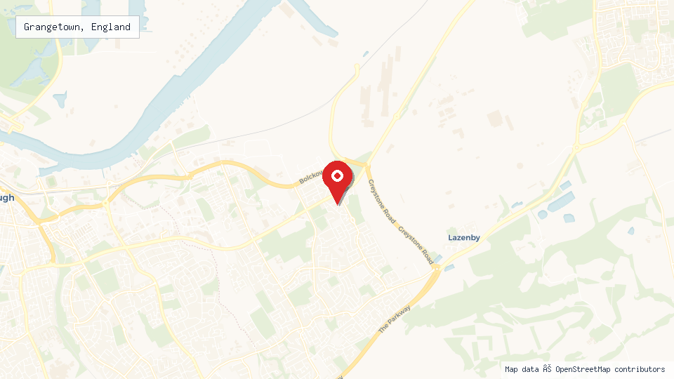Street map of Grangetown, England with location pin