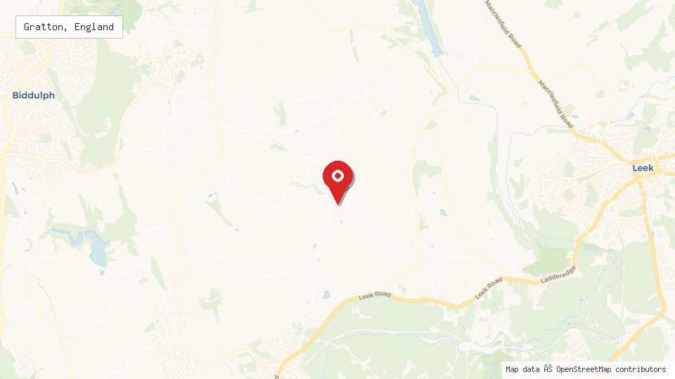 Street map of Gratton, England with location pin