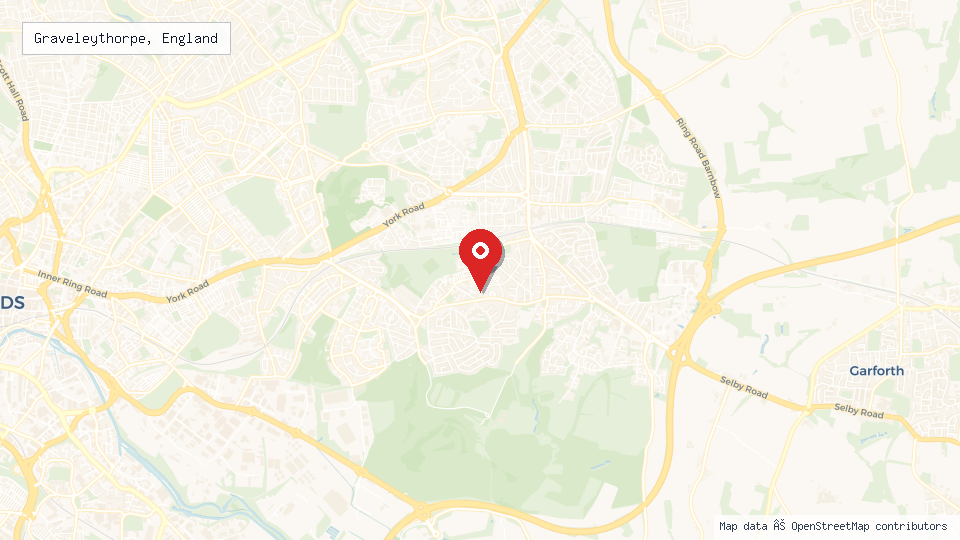 Street map of Graveleythorpe, England with location pin