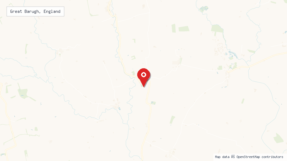 Street map of Great Barugh, England with location pin