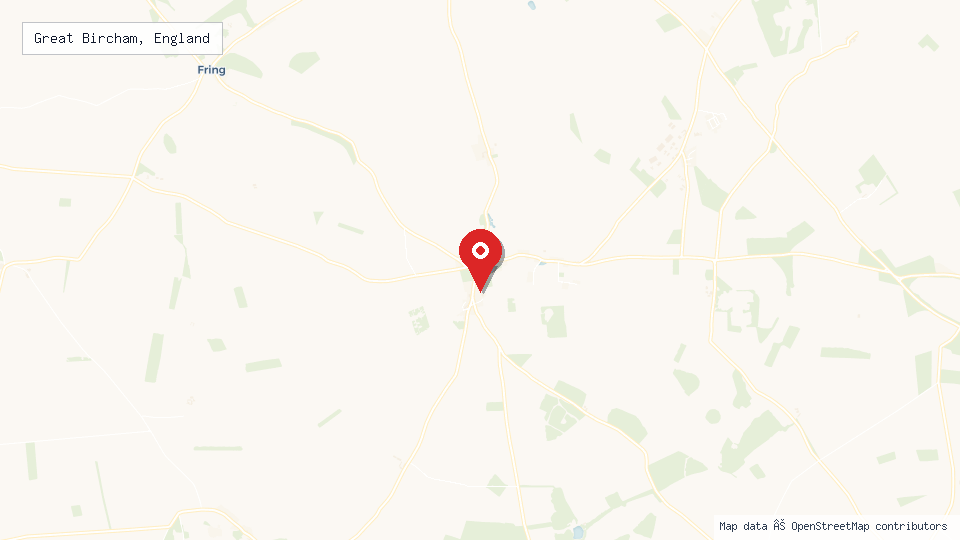 Street map of Great Bircham, England with location pin