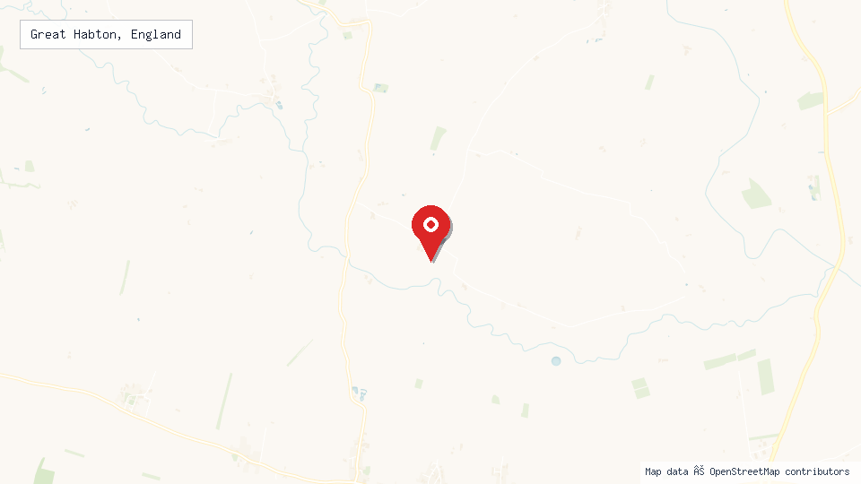 Street map of Great Habton, England with location pin