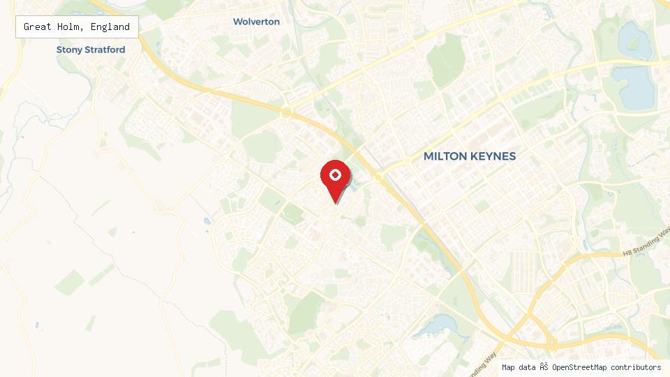 Street map of Great Holm, England with location pin