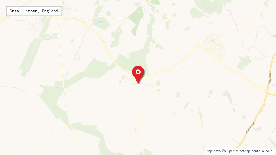 Street map of Great Limber, England with location pin