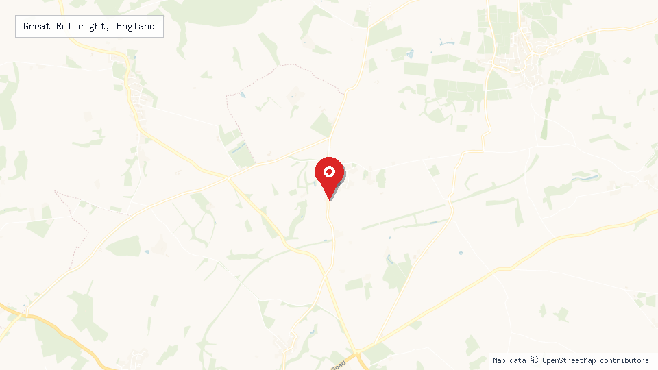 Street map of Great Rollright, England with location pin