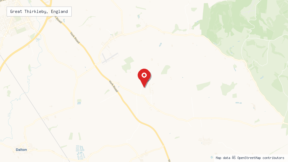 Street map of Great Thirkleby, England with location pin