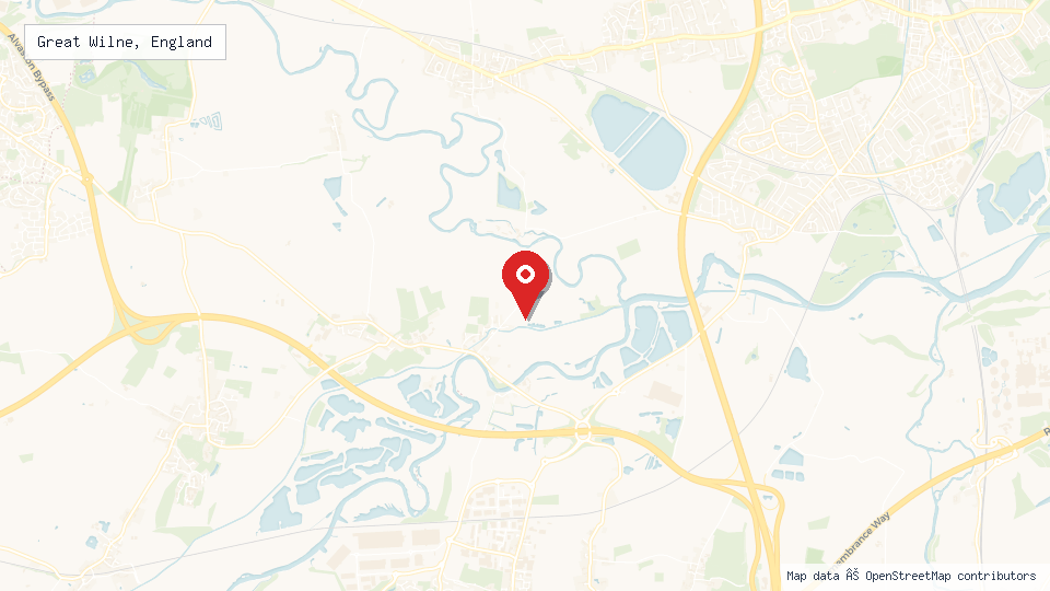 Street map of Great Wilne, England with location pin