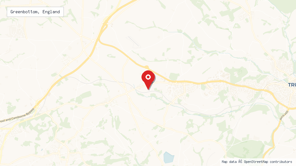 Street map of Greenbottom, England with location pin