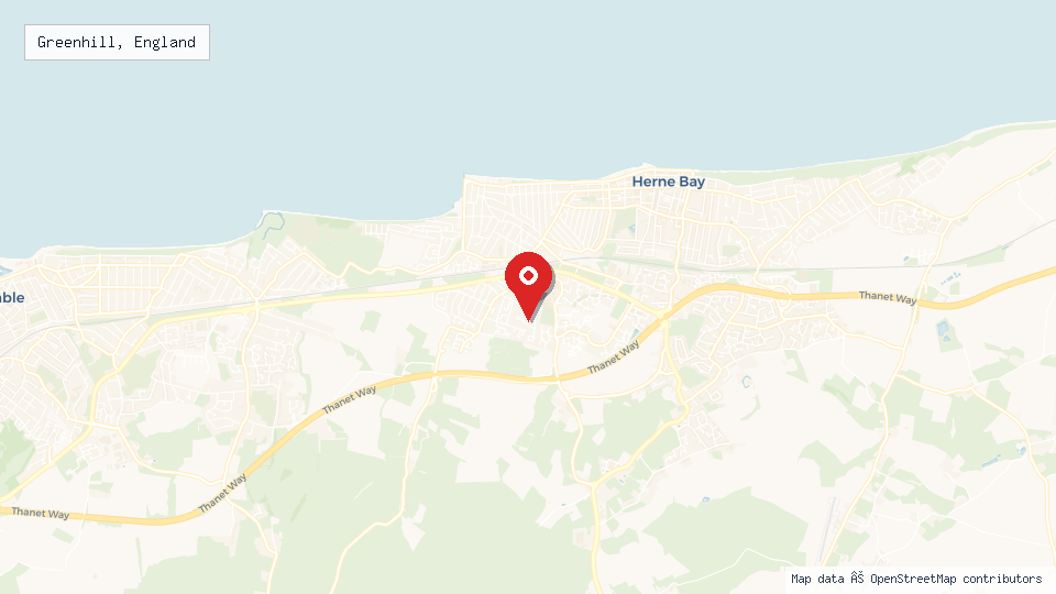 Street map of Greenhill, England with location pin