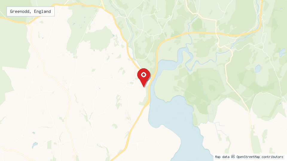 Street map of Greenodd, England with location pin