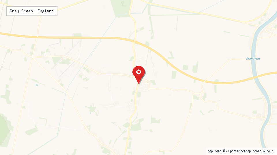 Street map of Grey Green, England with location pin