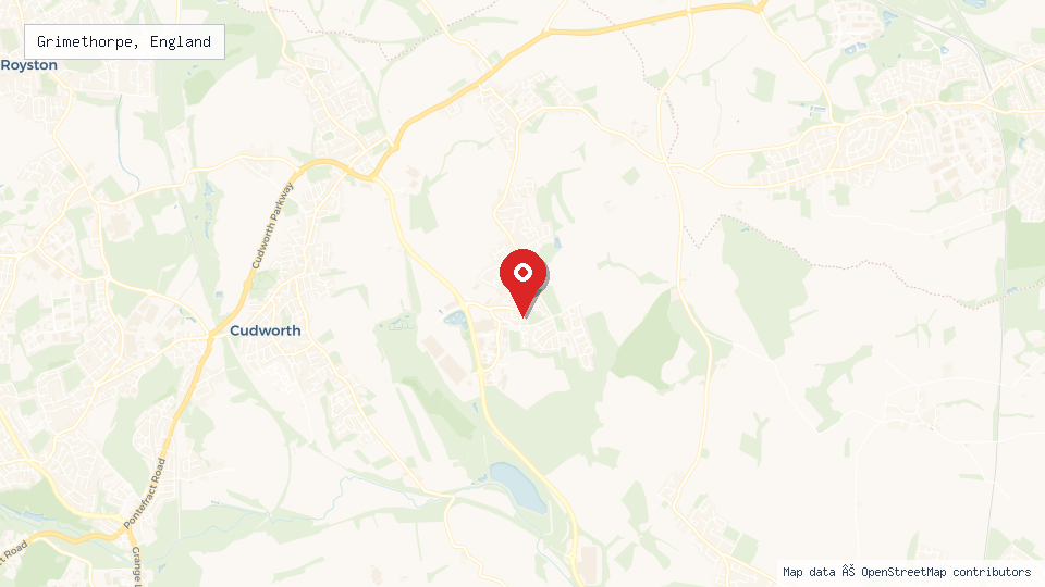 Street map of Grimethorpe, England with location pin