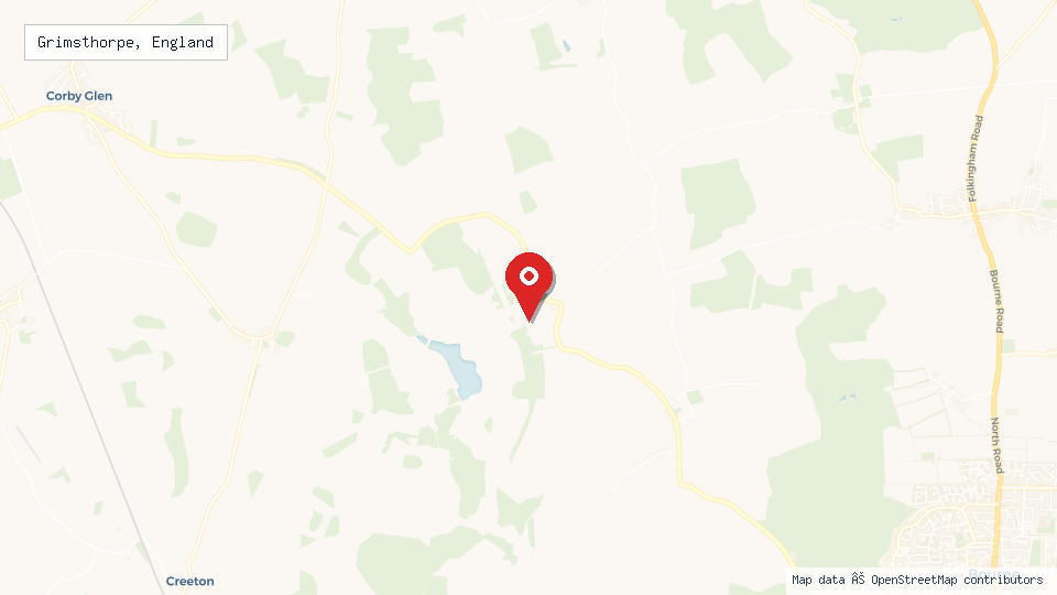 Street map of Grimsthorpe, England with location pin