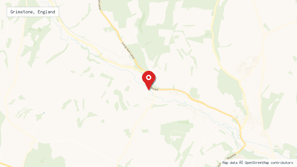 Street map of Grimstone, England with location pin