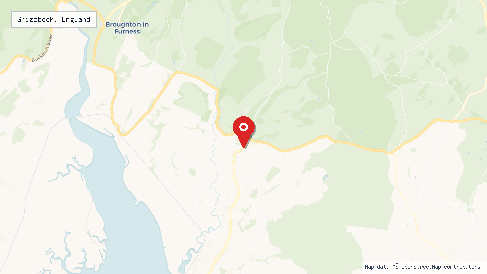 Street map of Grizebeck, England with location pin