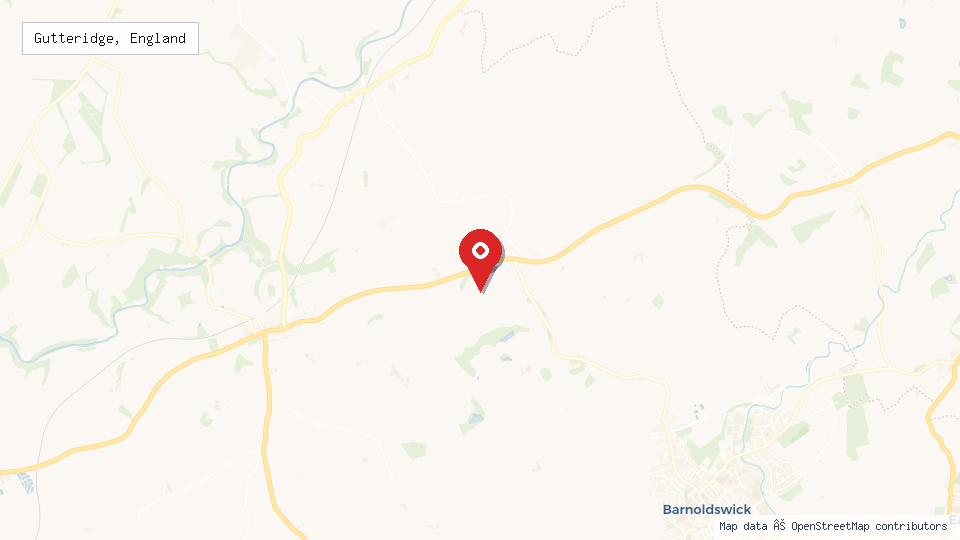 Street map of Gutteridge, England with location pin