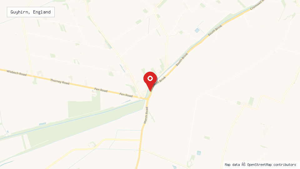 Street map of Guyhirn, England with location pin