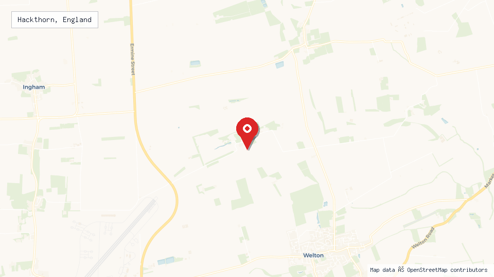 Street map of Hackthorn, England with location pin