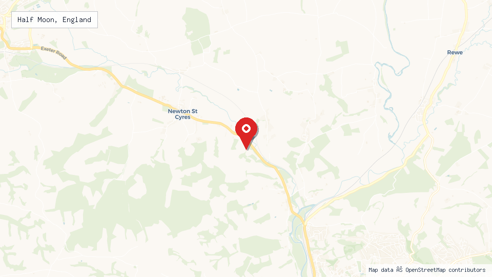 Street map of Half Moon, England with location pin
