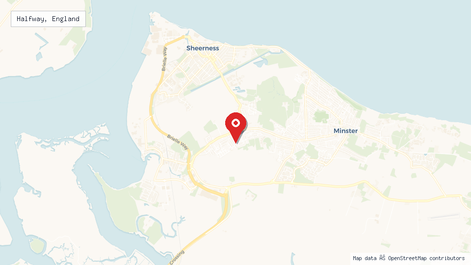 Street map of Halfway, England with location pin