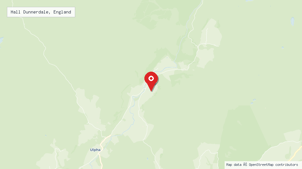 Street map of Hall Dunnerdale, England with location pin