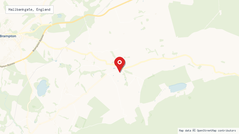 Street map of Hallbankgate, England with location pin