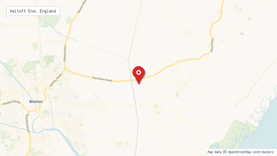 Street map of Haltoft End, England with location pin