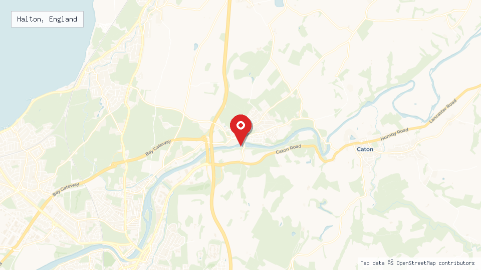 Street map of Halton, England with location pin