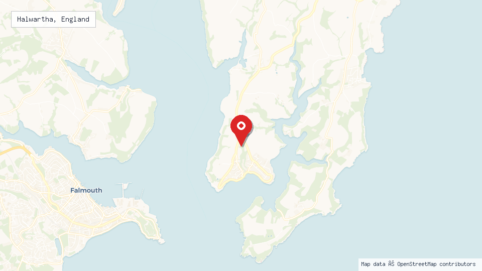 Street map of Halwartha, England with location pin