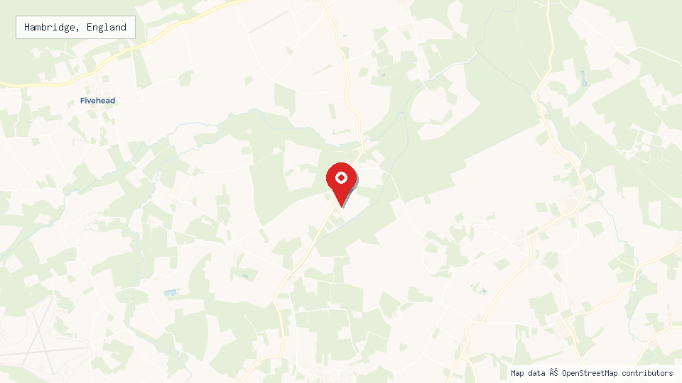 Street map of Hambridge, England with location pin
