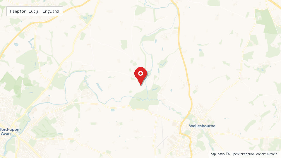 Street map of Hampton Lucy, England with location pin