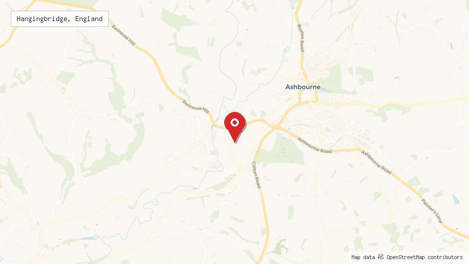 Street map of Hangingbridge, England with location pin
