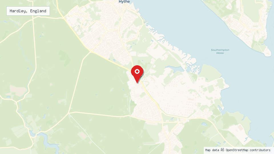 Street map of Hardley, England with location pin