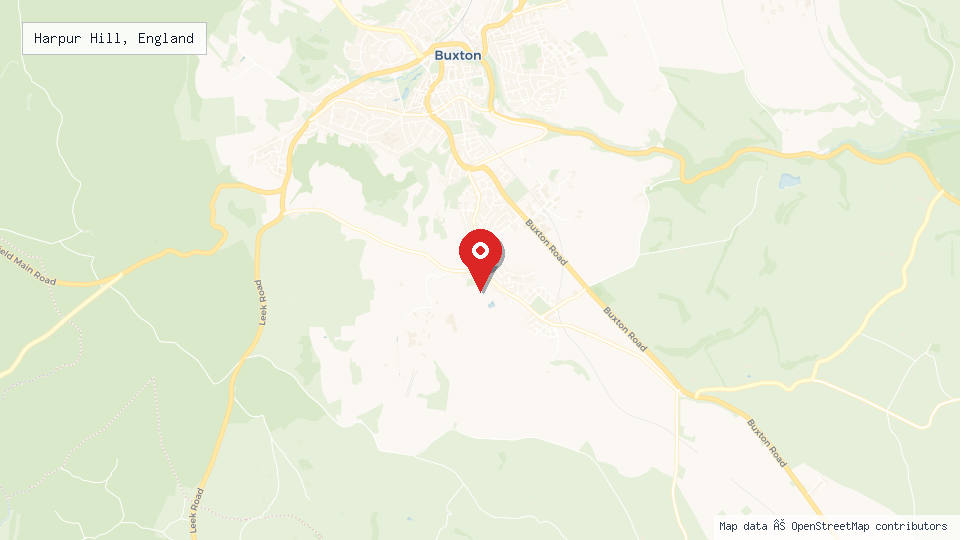 Street map of Harpur Hill, England with location pin