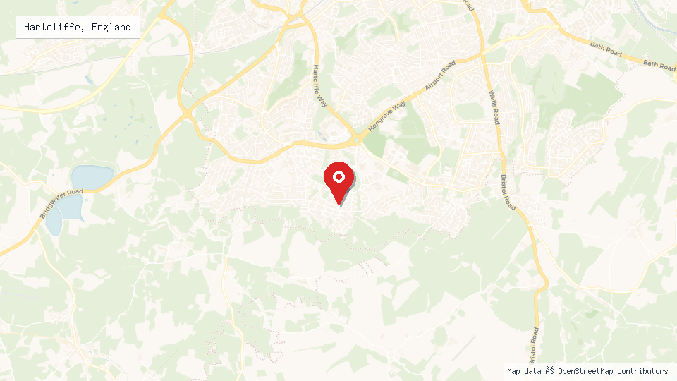 Street map of Hartcliffe, England with location pin