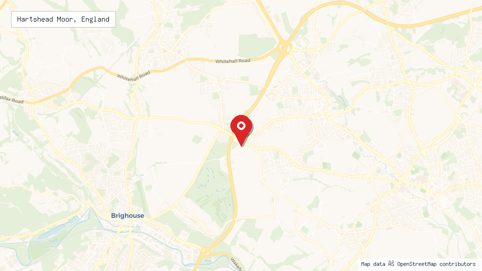 Street map of Hartshead Moor, England with location pin