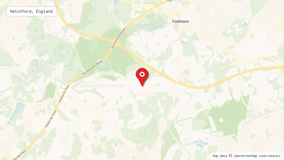 Street map of Hatchford, England with location pin
