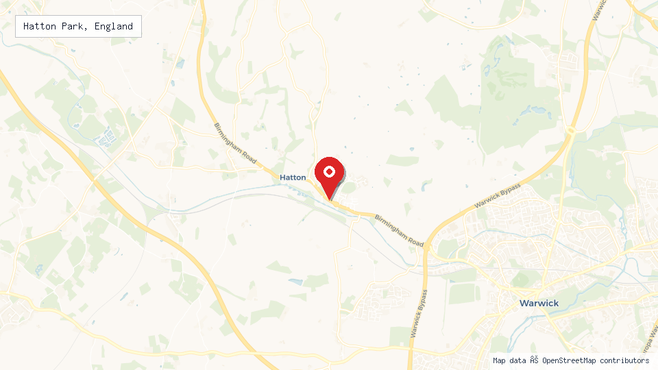 Street map of Hatton Park, England with location pin