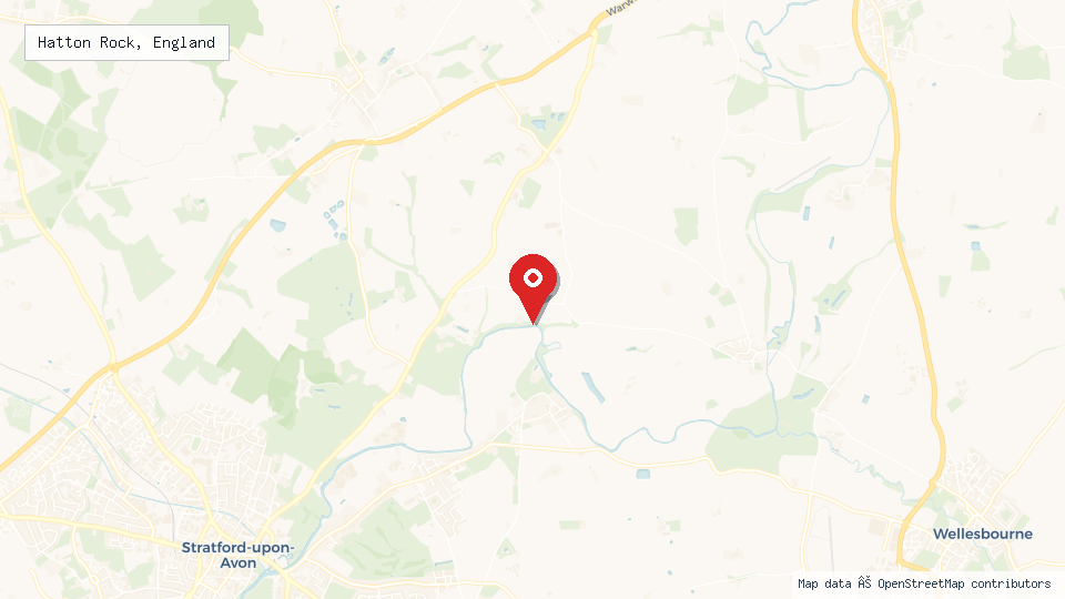 Street map of Hatton Rock, England with location pin