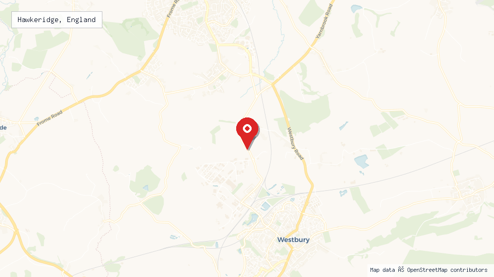 Street map of Hawkeridge, England with location pin