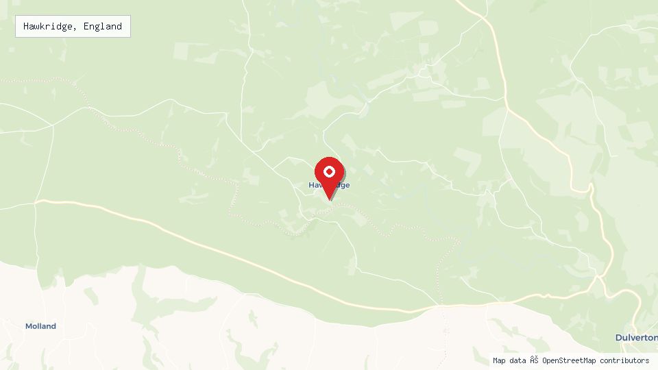 Street map of Hawkridge, England with location pin